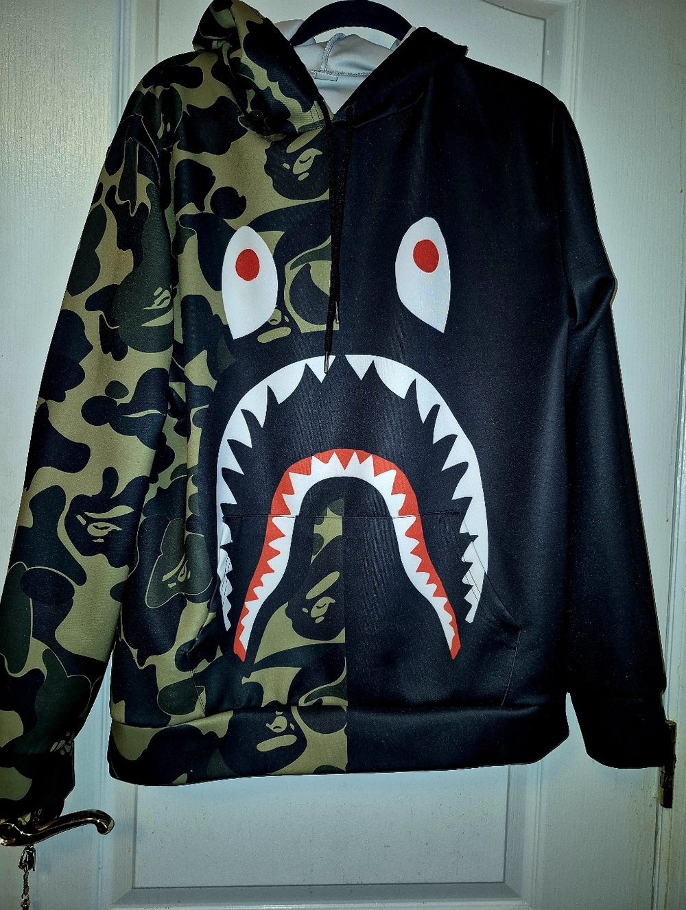 Adult- Split Black and Olive  Hoodie
